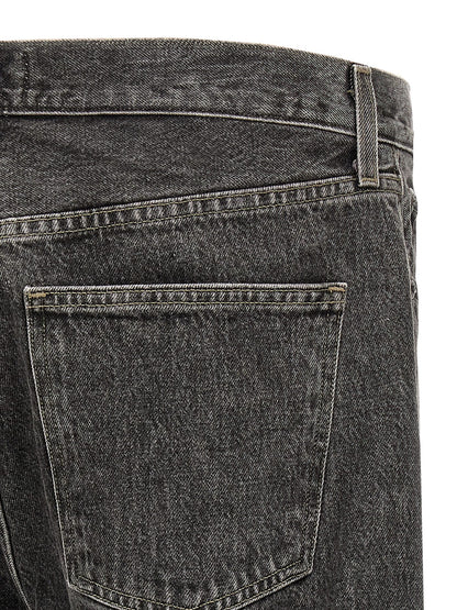 Jeans by Agolde for men in organic cotton denim gray presents a refined pantology silhouette, artfully defined by a refined pantology straight-leg, long, and a sophisticated mid rise.