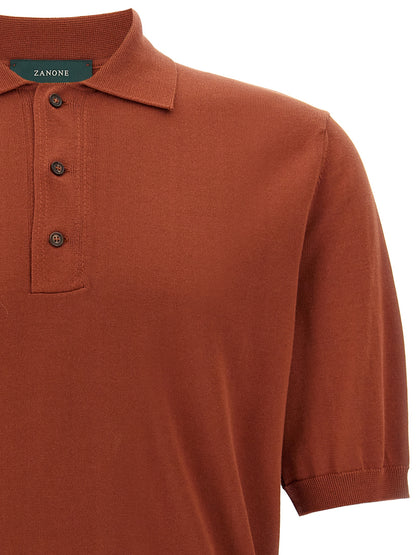 Polo Shirt by ZANONE for men in cotton multicolor & red presents a sleek silhouette, featuring a refined and for a sleek finish.