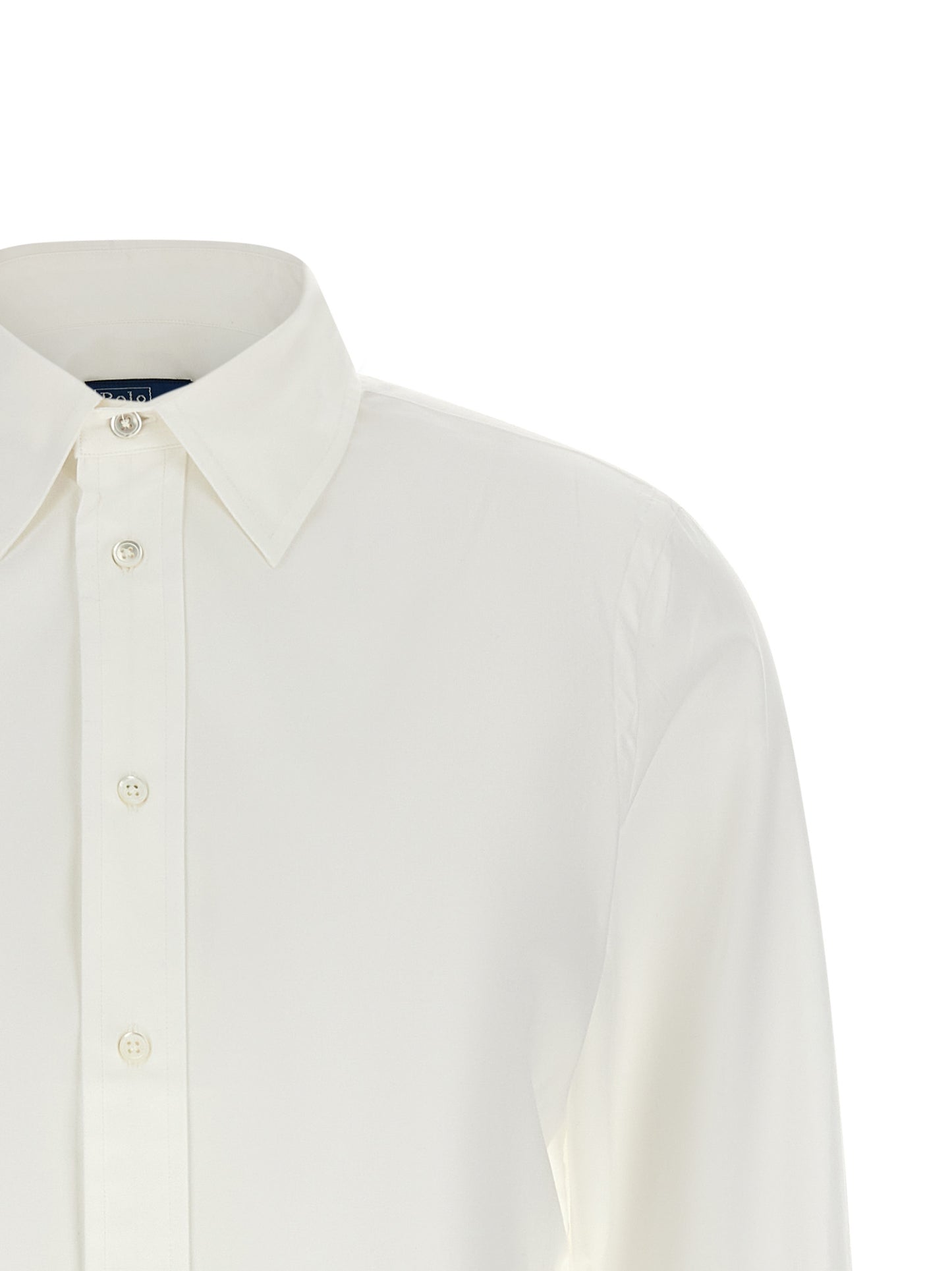 Blouse by Polo Ralph Lauren for women in stretch cotton pearl, white & signature features an polished silhouette, showcasing a sophisticated and detail for a truly polished finish.