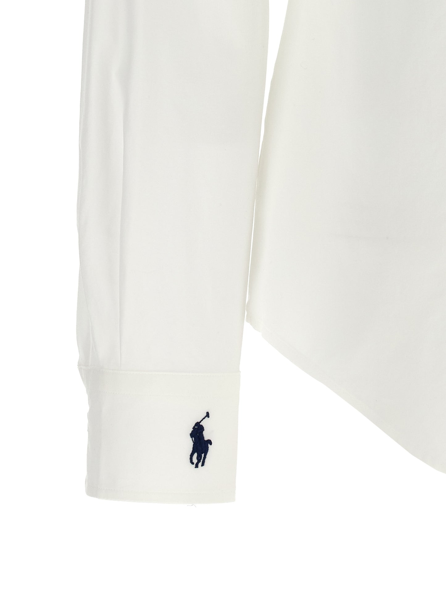 Blouse by Polo Ralph Lauren for women in stretch cotton pearl, white & signature, featuring a nuanced and nuanced for a sophisticated finish.