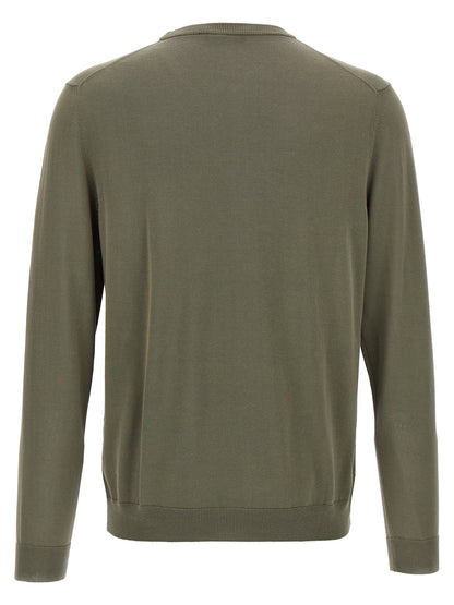 Cardigan by ZANONE for men in cotton bicolour & green presents a textural silhouette, artfully finished with a textural crew neckline and for a sophisticated, textural look.