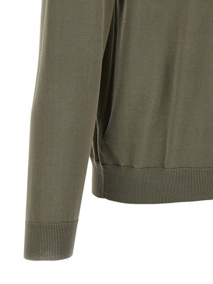 Cardigan by ZANONE for men in cotton bicolour & green features a nuanced silhouette with a refined and nuanced detailing for a sophisticated look.