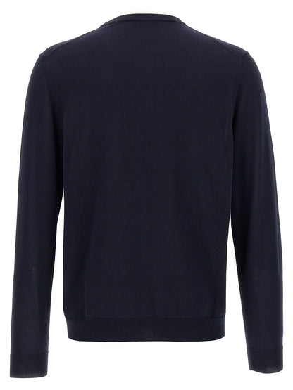 Cardigan by ZANONE for men in cotton blue features an crisp silhouette, showcasing a sophisticated crew neckline and detail for a truly crisp finish.