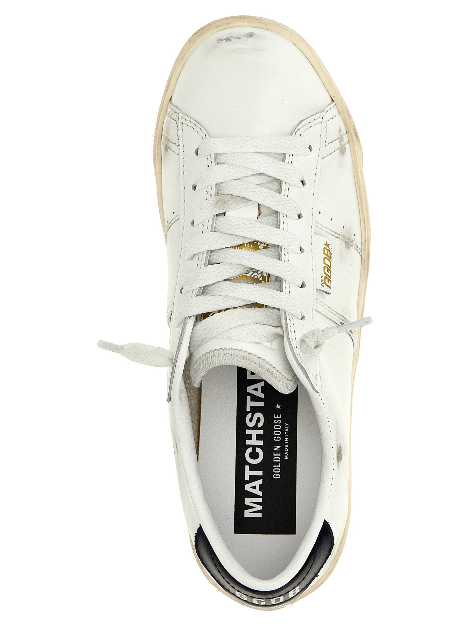 Sneakers by Golden Goose for women in cowhide leather blue features a chic design, perfectly showcasing the chic low-top style of this Women's Low Top Cowhide Leather Sneakers.