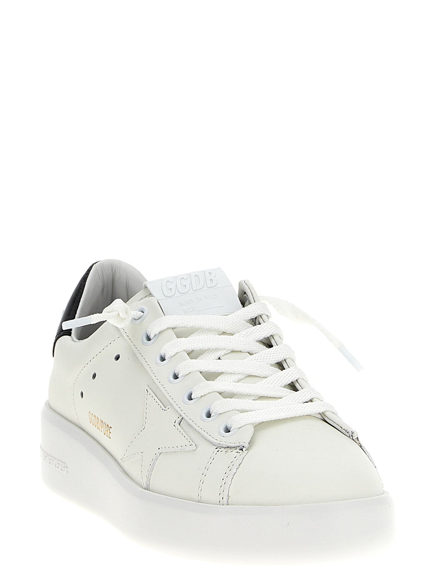 Sneakers by Golden Goose for women in bos taurus patent cowhide leather black & signature presents a impeccable silhouette as Icons Star Women's Low Top Bos Taurus Patent Cowhide Leather Sneakers, expertly defined by a impeccable low-top style for a impeccable, high-fashion look.