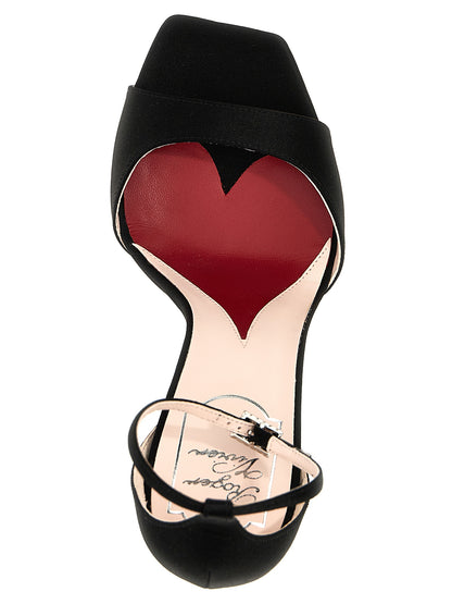 Stiletto Ankle Strap Sandals by Roger Vivier for women in viscose silk satin & rhinestone black features an effortlessly chic silhouette from the Marlene Women's Viscose Silk Satin & Rhinestone Stiletto Ankle Strap Sandals collection, showcasing a effortlessly chic stiletto and elegant .