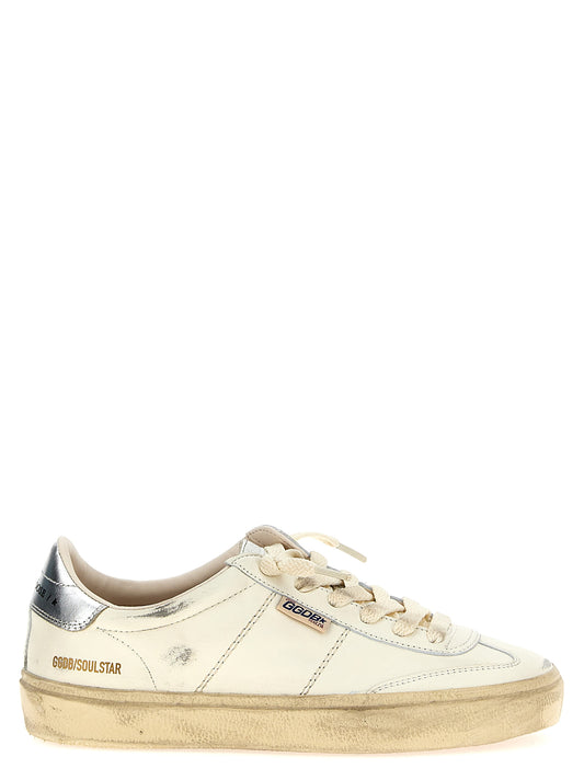 Sneakers by Golden Goose for women in lamb leather silver presents a on trend silhouette from the Star Women's Low Top Lamb Leather Sneakers collection, showcasing a on trend low-top style for an elevated aesthetic.