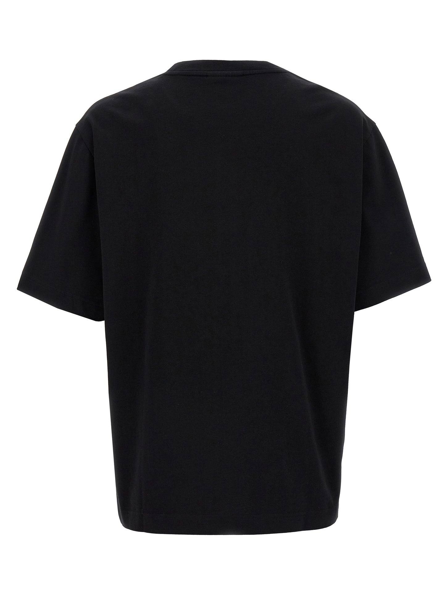 T-Shirt by Maison Kitsuné for men in cotton black showcases a fashionable silhouette, elegantly detailed with a fashionable and crew neckline for a sophisticated, high-fashion look.