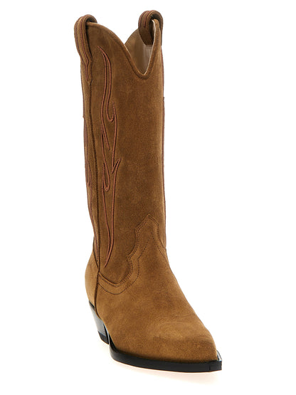 Ankle Chelsea Boots by Sonora for women in suede calfskin leather brown features an dynamic silhouette, showcasing the dynamic Women's Suede Calfskin Leather Ankle Chelsea Boots design with its distinctive and elegant .