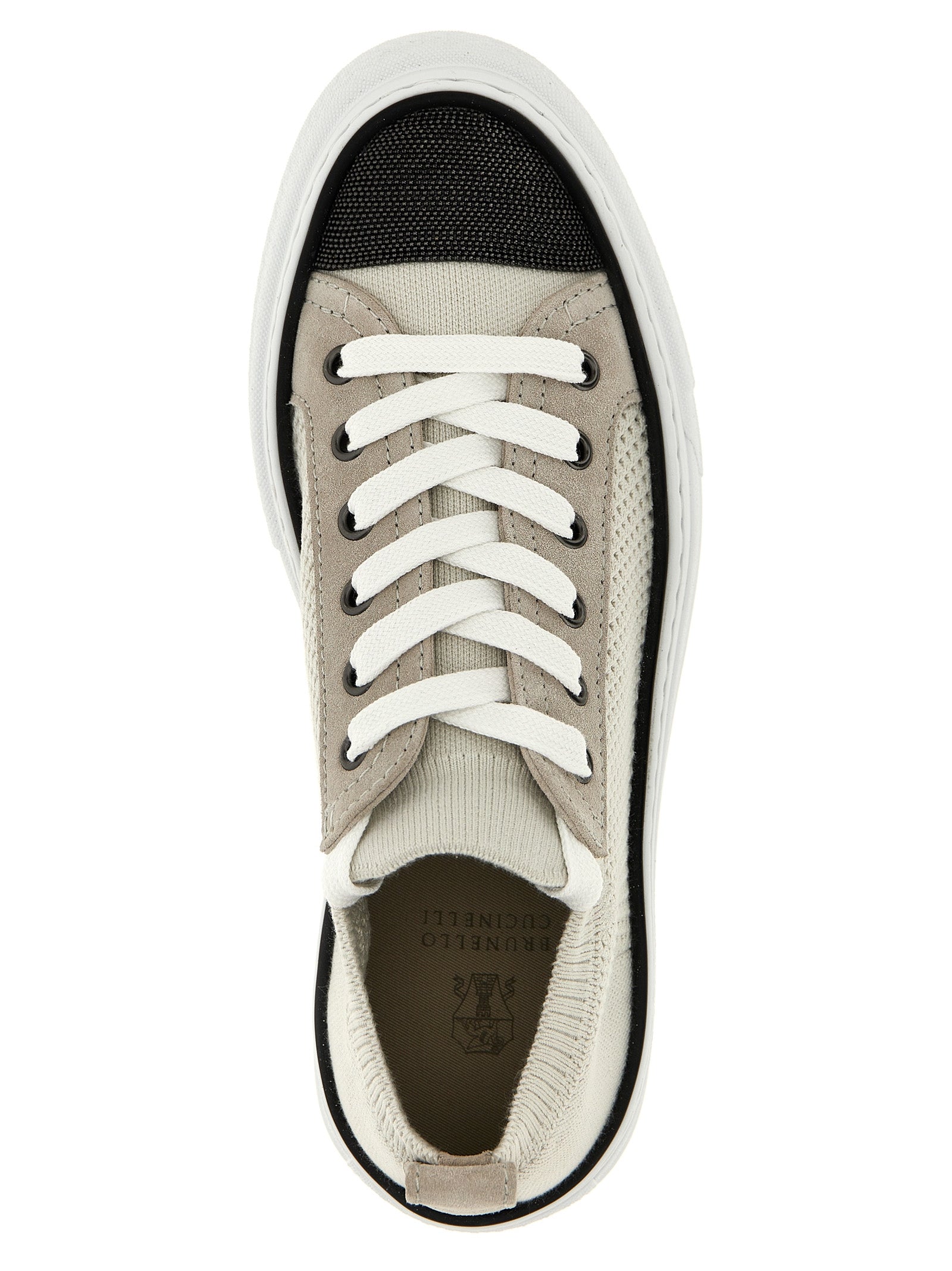 Sneakers by Brunello Cucinelli for women in suede leather & cotton multicolor presents a impeccable silhouette as Monile Women's Low Top Slip On Suede Leather & Cotton Sneakers, expertly defined by a impeccable low-top slip-on style for a impeccable, high-fashion look.