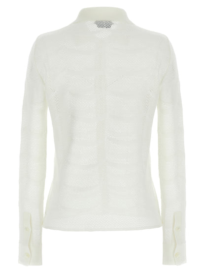 Cardigan by Tom Ford for women in silk cotton canvas white features a nuanced silhouette with a refined and nuanced detailing for a sophisticated look.
