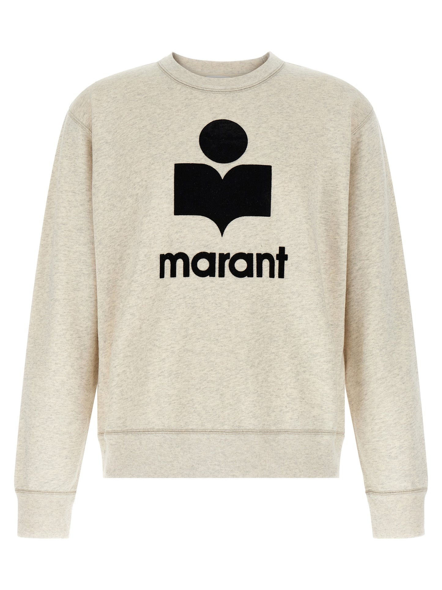 Sweatshirt by Isabel Marant for men in polyester cotton velvet gray showcases a slouchy chic silhouette, artfully detailed with a slouchy chic crew neckline and long-sleeve for a slouchy chic finish.