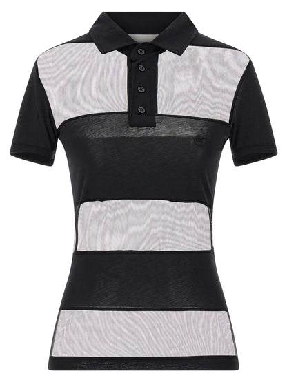 Polo Shirt by Coperni for women in stretch polyamide cotton black, transparent & striped showcases a enviable silhouette, featuring a refined and short-sleeve for a enviable finish.