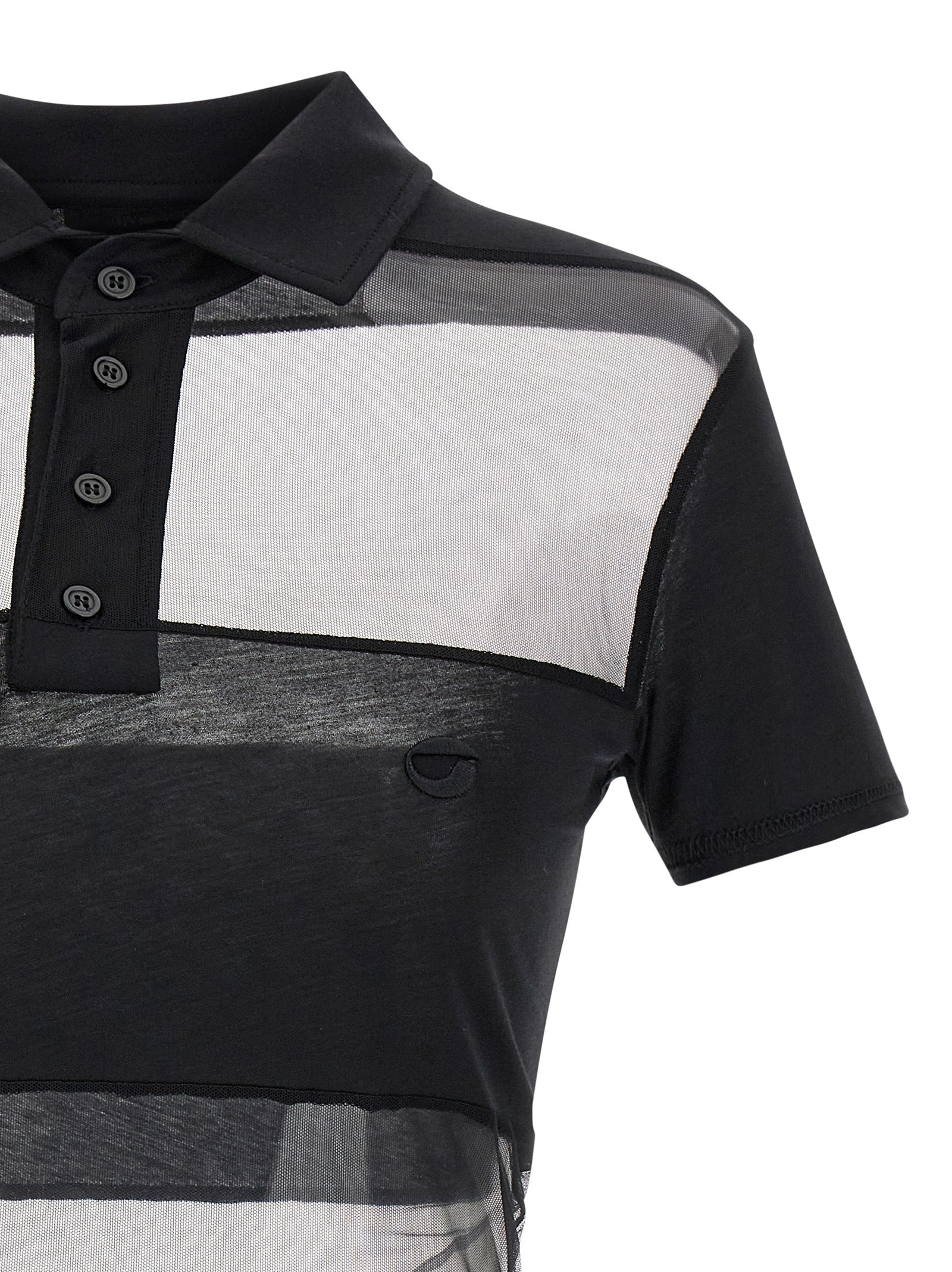 Polo Shirt by Coperni for women in stretch polyamide cotton black, transparent & striped features a eye catching silhouette, showcasing a refined and for a eye catching finish.