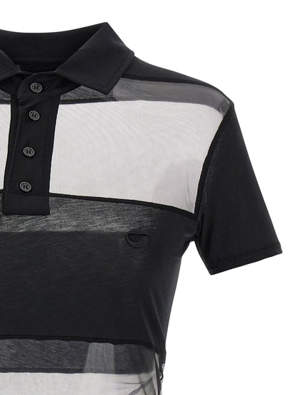 Polo Shirt by Coperni for women in stretch polyamide cotton black, transparent & striped features a eye catching silhouette, showcasing a refined and for a eye catching finish.