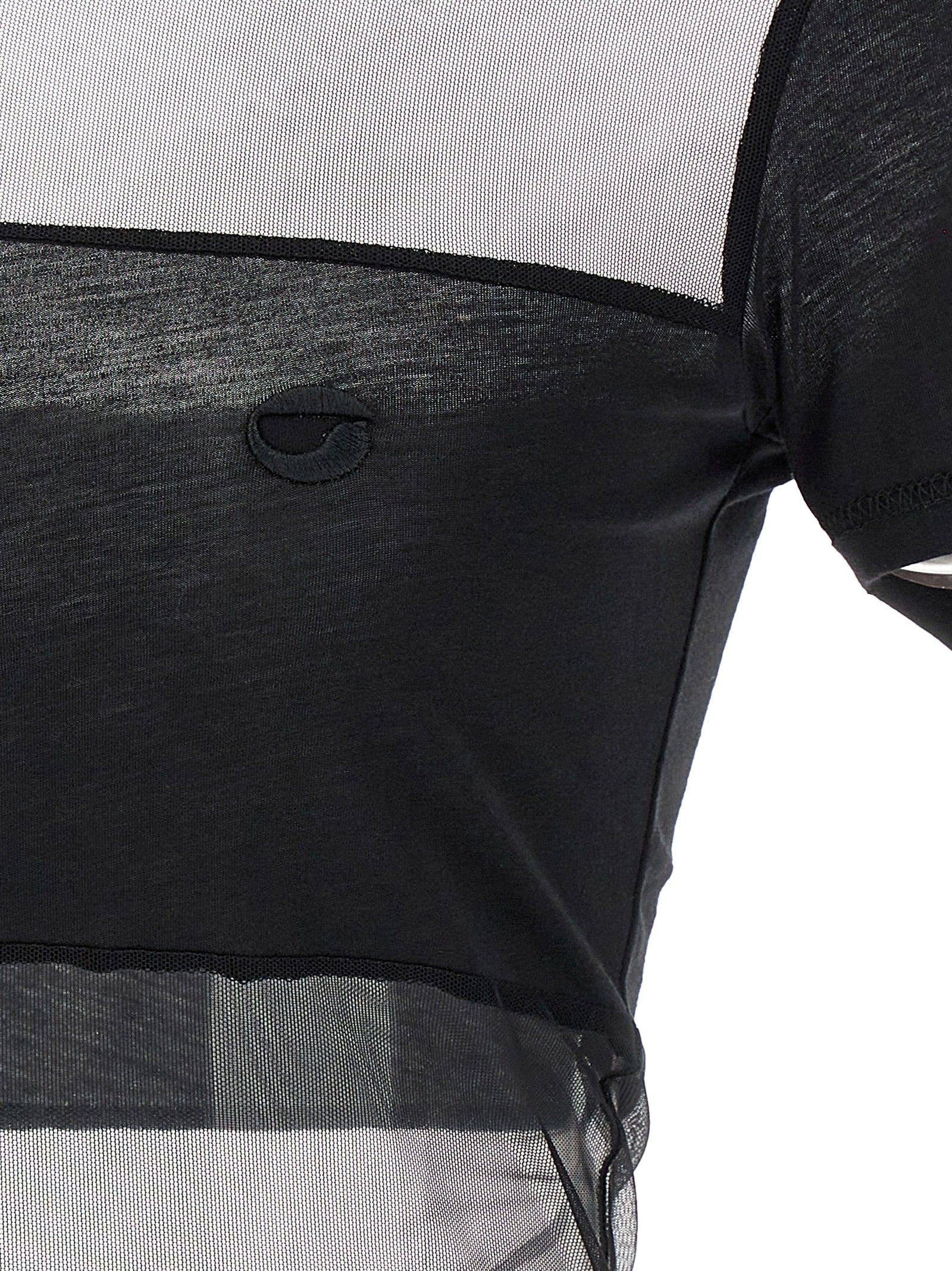 This Polo Shirt by Coperni for women in stretch polyamide cotton black, transparent & striped presents a flawless silhouette, showcasing flawless detailing and a refined for a truly flawless aesthetic.
