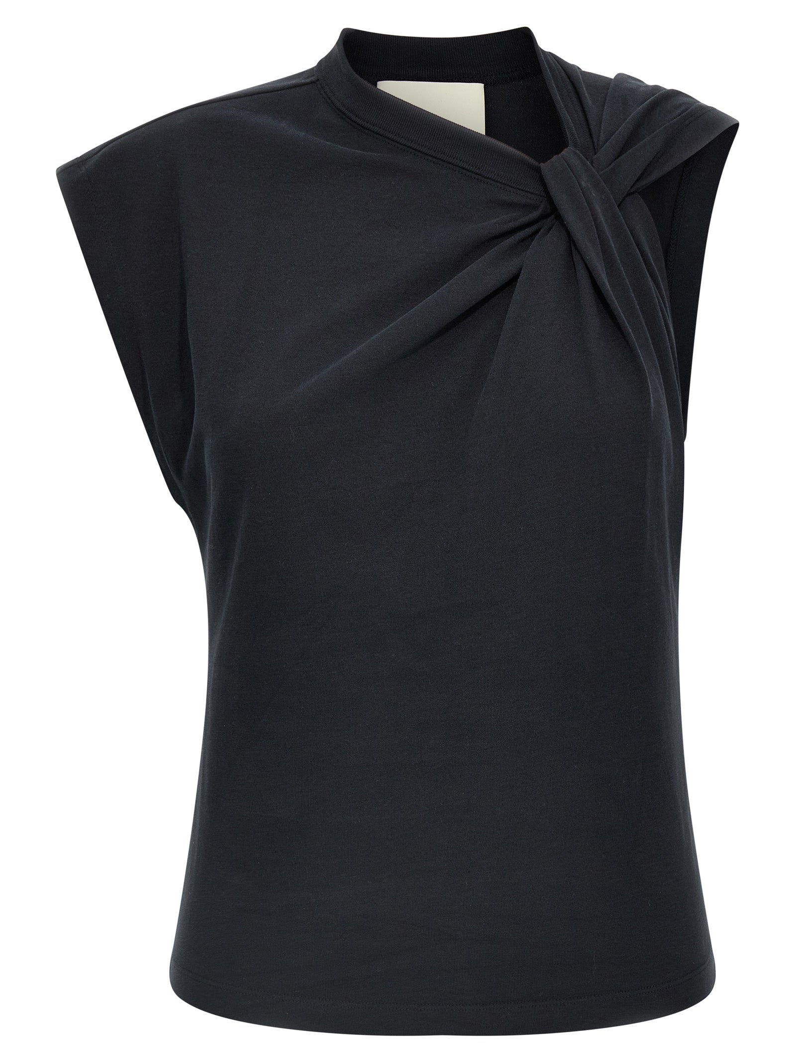 T-Shirt by Isabel Marant for women in cotton black showcases a chic silhouette, artfully detailed with a chic round neckline and sleeveless for a chic finish.
