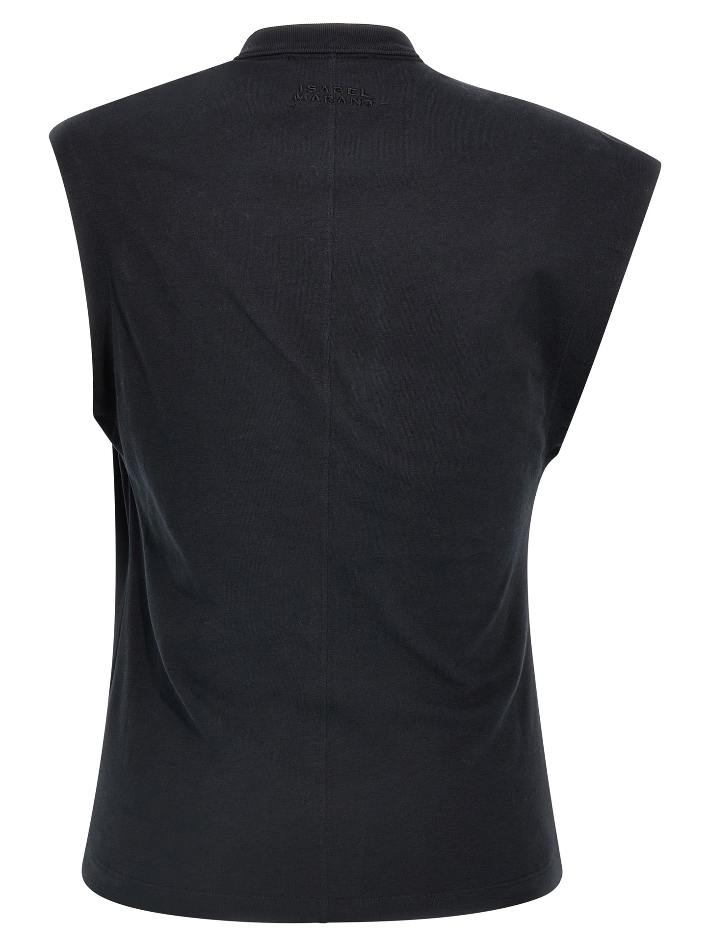 T-Shirt by Isabel Marant for women in cotton black showcases a dramatic silhouette, elegantly detailed with a dramatic round neckline and for a truly dramatic finish.