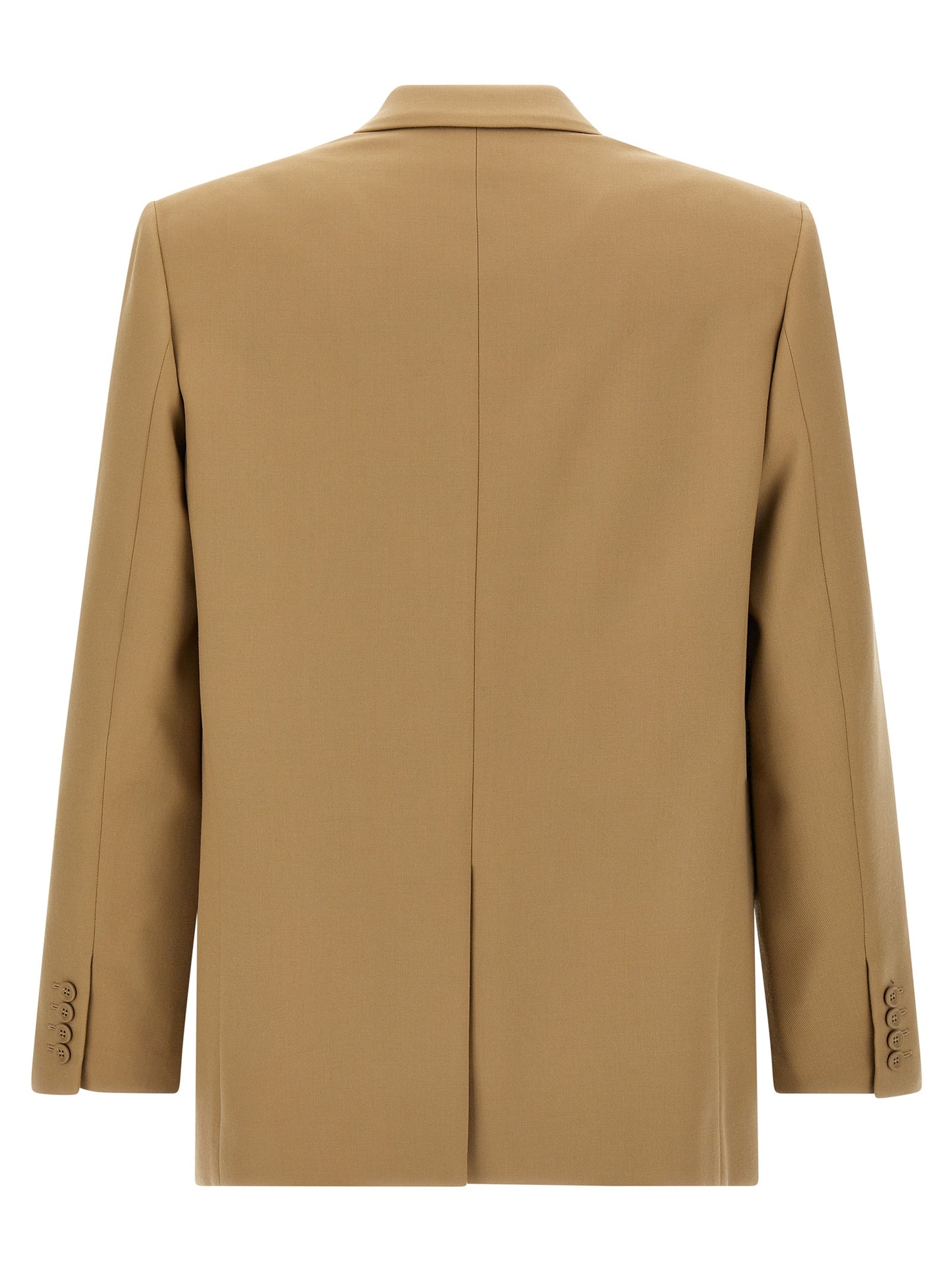 Blazer by Saint Laurent for men in wool beige showcases a polished silhouette, highlighted by a refined and polished for a sophisticated finish.