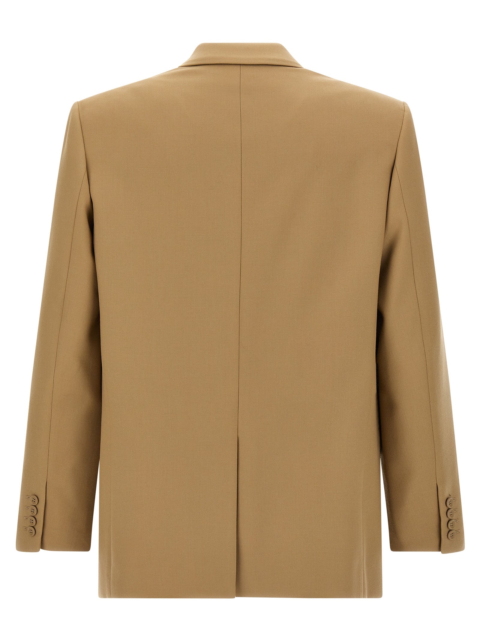 Blazer by Saint Laurent for men in wool beige showcases a polished silhouette, highlighted by a refined and polished for a sophisticated finish.