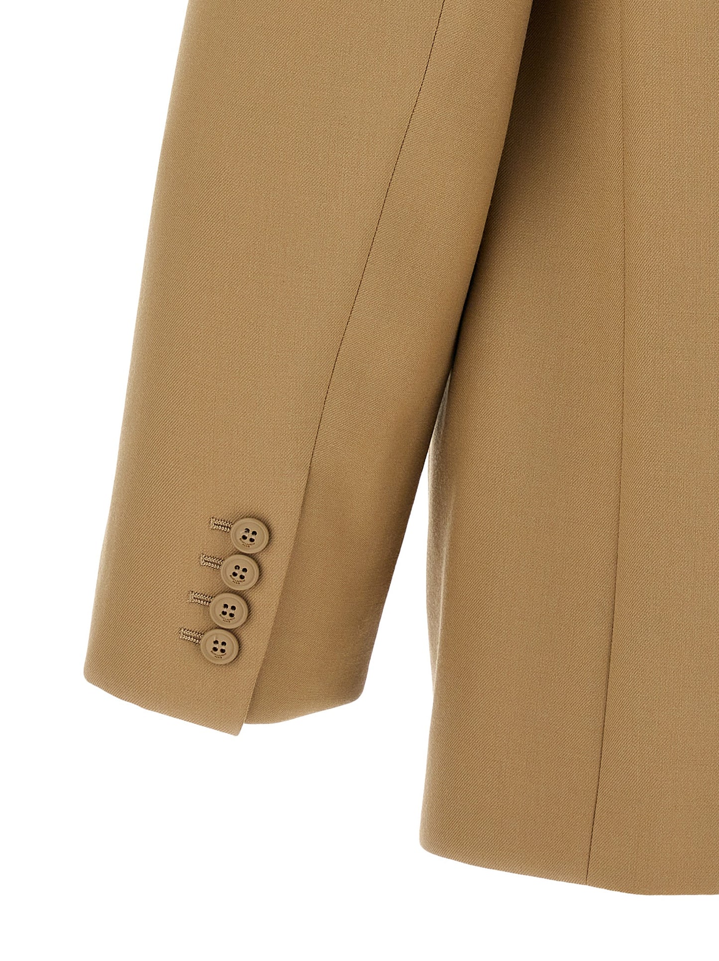This Blazer by Saint Laurent for men in wool beige presents a tailored silhouette, meticulously tailored with a tailored and distinctive for a tailored finish.