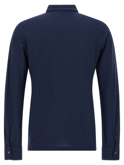 Shirt by ZANONE for men in cotton blue features an polished silhouette, showcasing a sophisticated and detail for a truly polished finish.