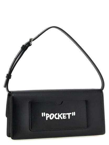 Shoulder Flap Bag by Off-White for women in bos taurus calf suede leather bicolour, black, white & print features a statuesque silhouette, showcasing a secure flap & magnetic and statuesque with versatile shoulder-strap, adjustable-strap & handle for a statuesque finish.