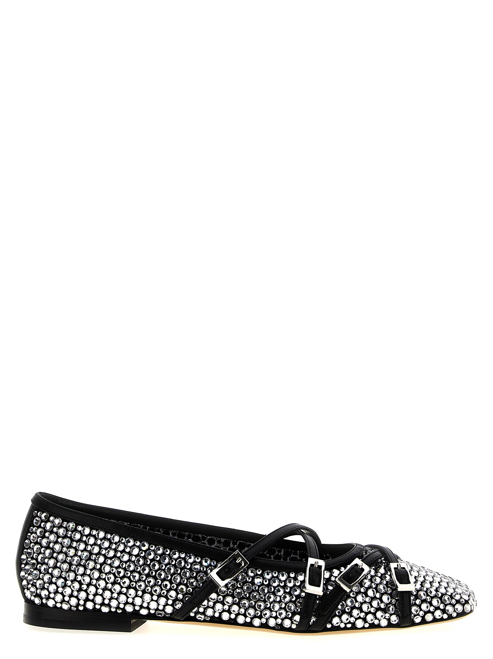Ballet Flat Shoes by MACH & MACH for women in polyamide rhinestone & crystal black presents a impeccable silhouette as Women's Polyamide Rhinestone & Crystal Ballet Flat Shoes, artfully designed with a and a impeccable square toe style for a refined, upscale finish.
