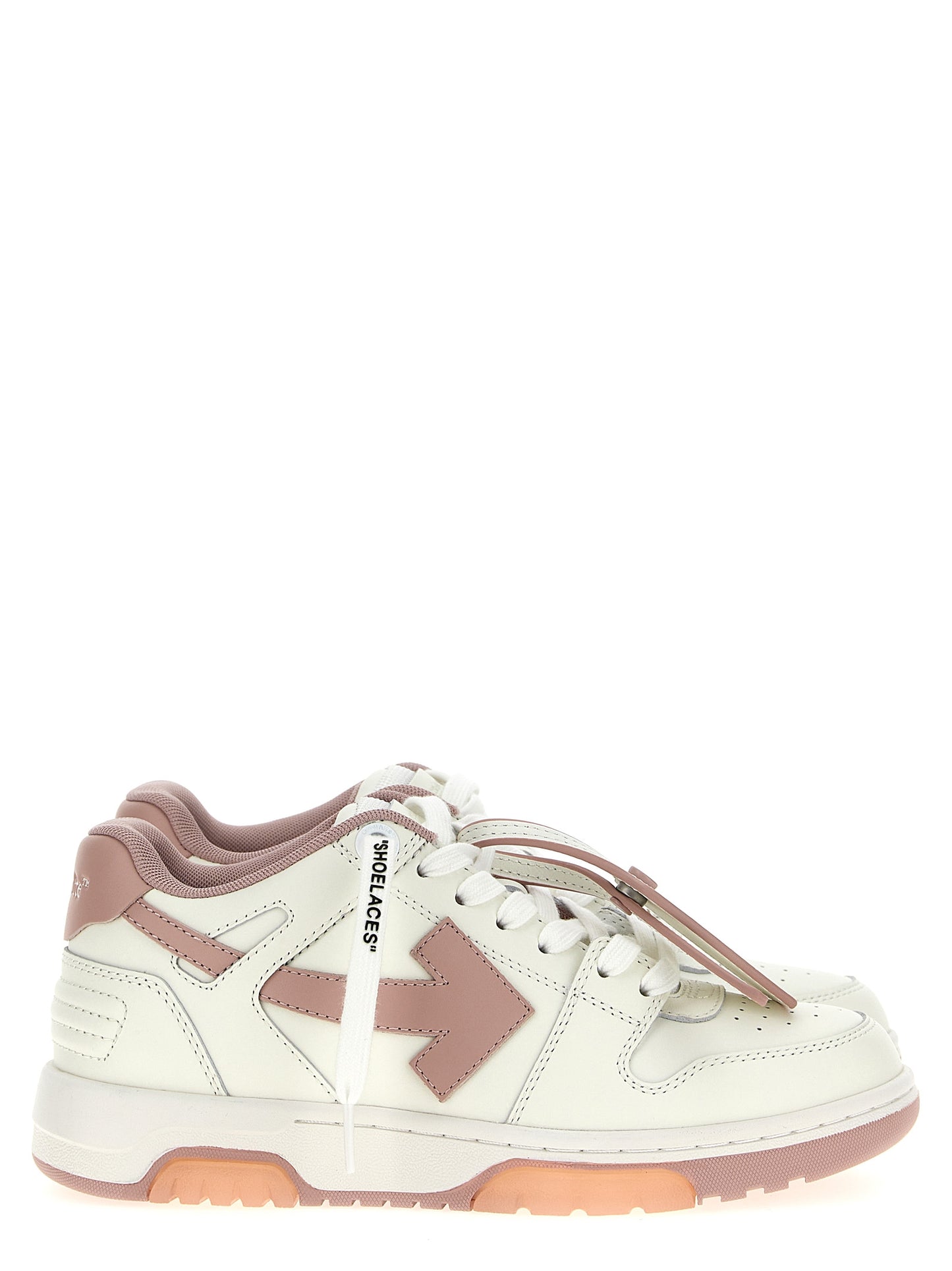 Sneakers by Off-White for women in polyester rubber leather multicolor, pink & white presents a impeccable silhouette as Women's Low Top Polyester Rubber Leather Sneakers, expertly defined by a impeccable low-top style for a impeccable, high-fashion look.