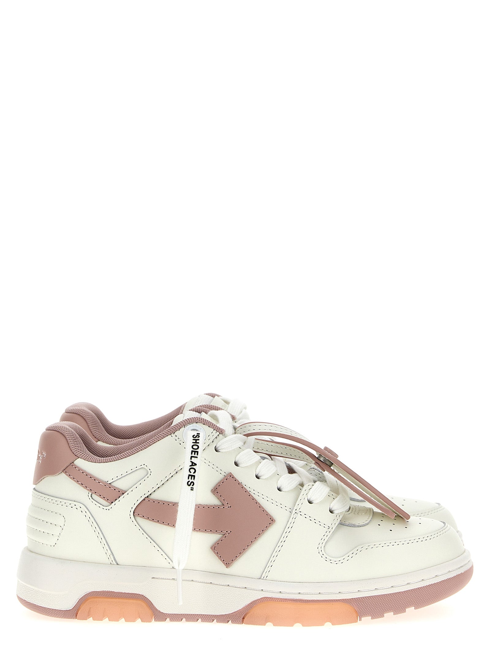 Sneakers by Off-White for women in polyester rubber leather multicolor, pink & white presents a impeccable silhouette as Women's Low Top Polyester Rubber Leather Sneakers, expertly defined by a impeccable low-top style for a impeccable, high-fashion look.