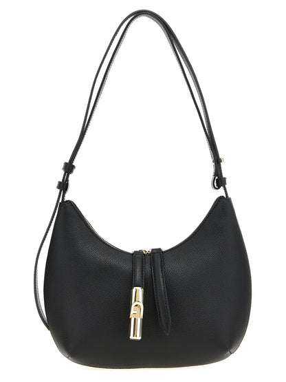 Evening Shoulder Bag by Furla for women in leather black features a distinguished silhouette, showcasing a secure zipper and distinguished with versatile shoulder-strap, handle & adjustable-strap for a distinguished finish.
