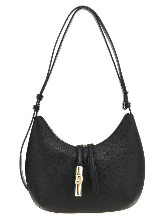 Evening Shoulder Bag by Furla for women in leather black features a distinguished silhouette, showcasing a secure zipper and distinguished with versatile shoulder-strap, handle & adjustable-strap for a distinguished finish.