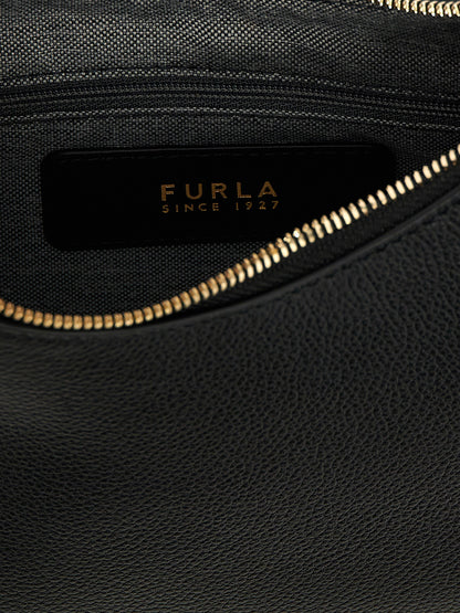 Evening Shoulder Bag by Furla for women in leather black features a effortless chic silhouette with a secure zipper, ample , and versatile shoulder-strap, handle & adjustable-strap for a effortless chic finish.