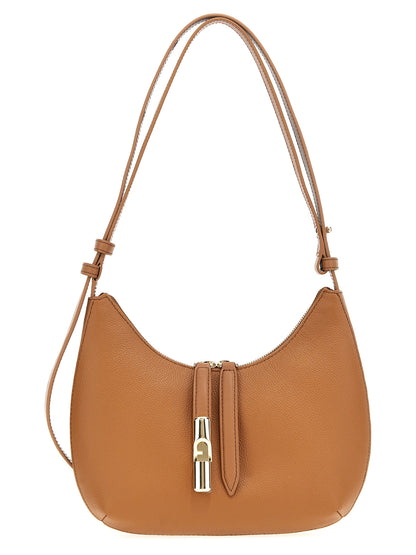 Shoulder Bag by Furla for women in leather brown features a statuesque silhouette, showcasing a secure zipper and statuesque with versatile shoulder-strap & adjustable-strap for a statuesque finish.