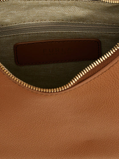Shoulder Bag by Furla for women in leather brown features a stately silhouette, showcasing a secure zipper, ample , and stately shoulder-strap & adjustable-strap for a stately finish.