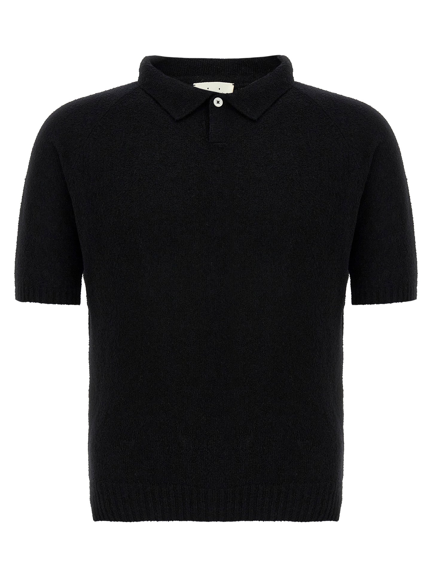 Polo Shirt by MA'RY'YA for men in polyamide modacrylic & cotton black presents a distinguished silhouette, showcasing a sophisticated and distinguished for a truly distinguished finish.