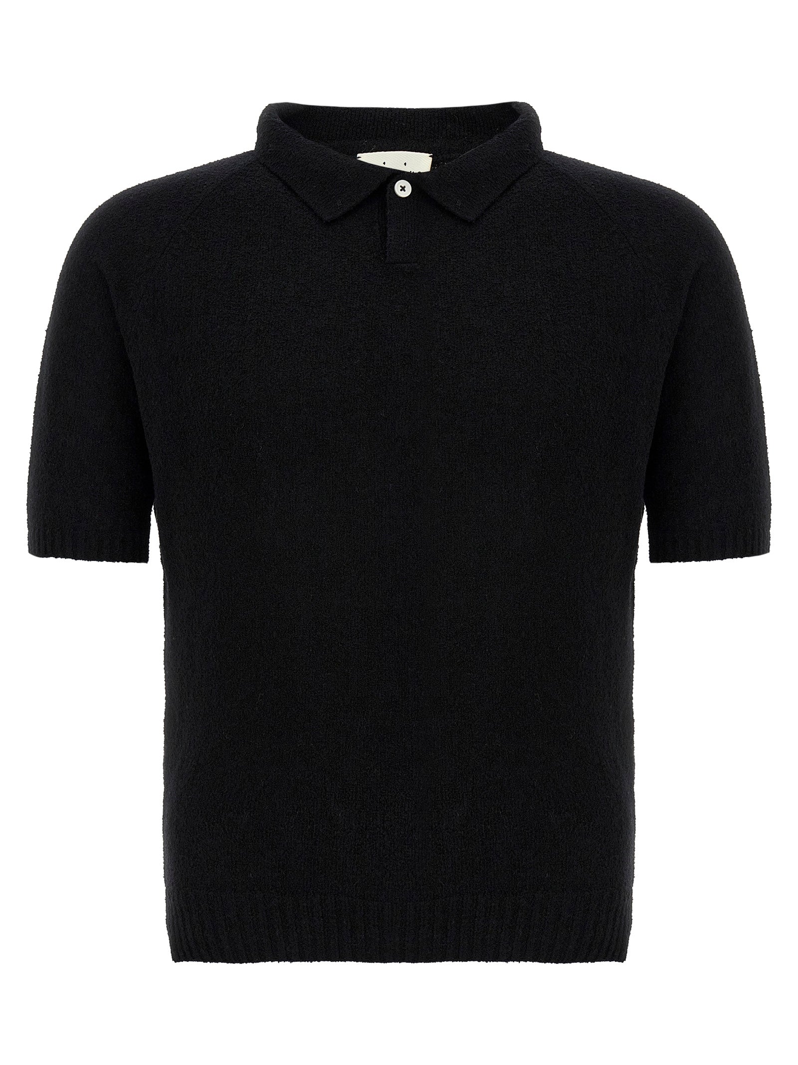 Polo Shirt by MA'RY'YA for men in polyamide modacrylic & cotton black presents a distinguished silhouette, showcasing a sophisticated and distinguished for a truly distinguished finish.