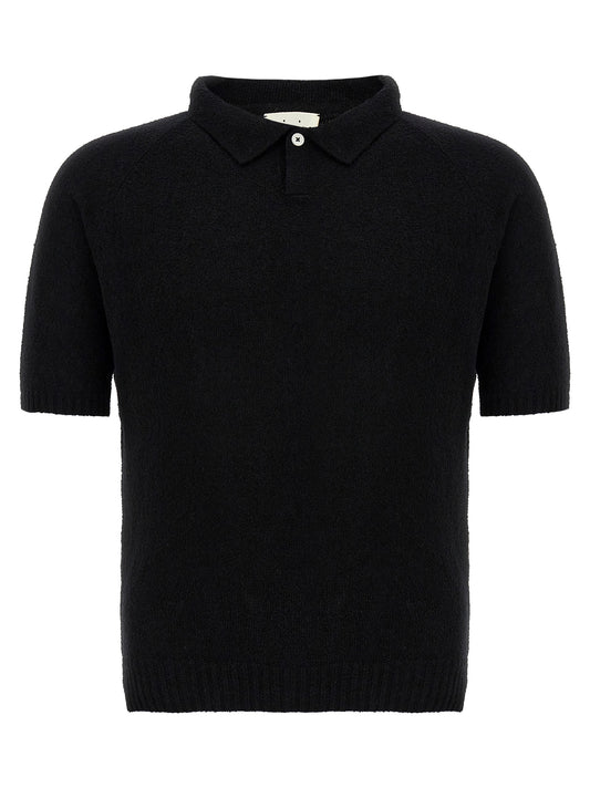 Polo Shirt by MA'RY'YA for men in polyamide modacrylic & cotton black presents a distinguished silhouette, showcasing a sophisticated and distinguished for a truly distinguished finish.