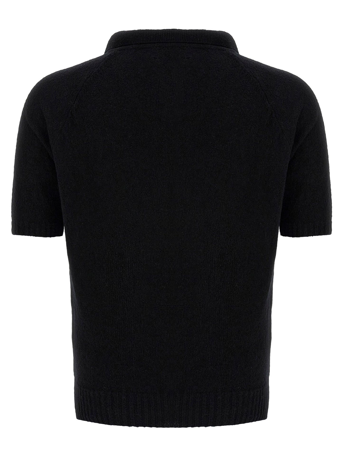 Polo Shirt by MA'RY'YA for men in polyamide modacrylic & cotton black presents a crisp silhouette, artfully detailed with a crisp and crisp .