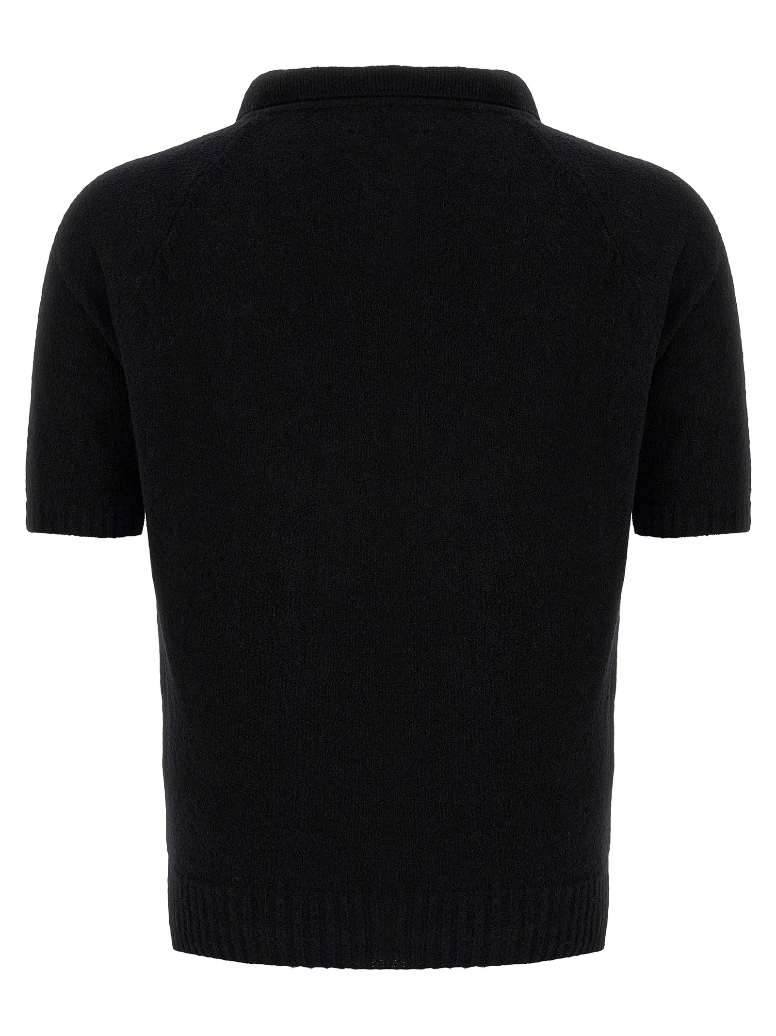 Polo Shirt by MA'RY'YA for men in polyamide modacrylic & cotton black presents a crisp silhouette, artfully detailed with a crisp and crisp .