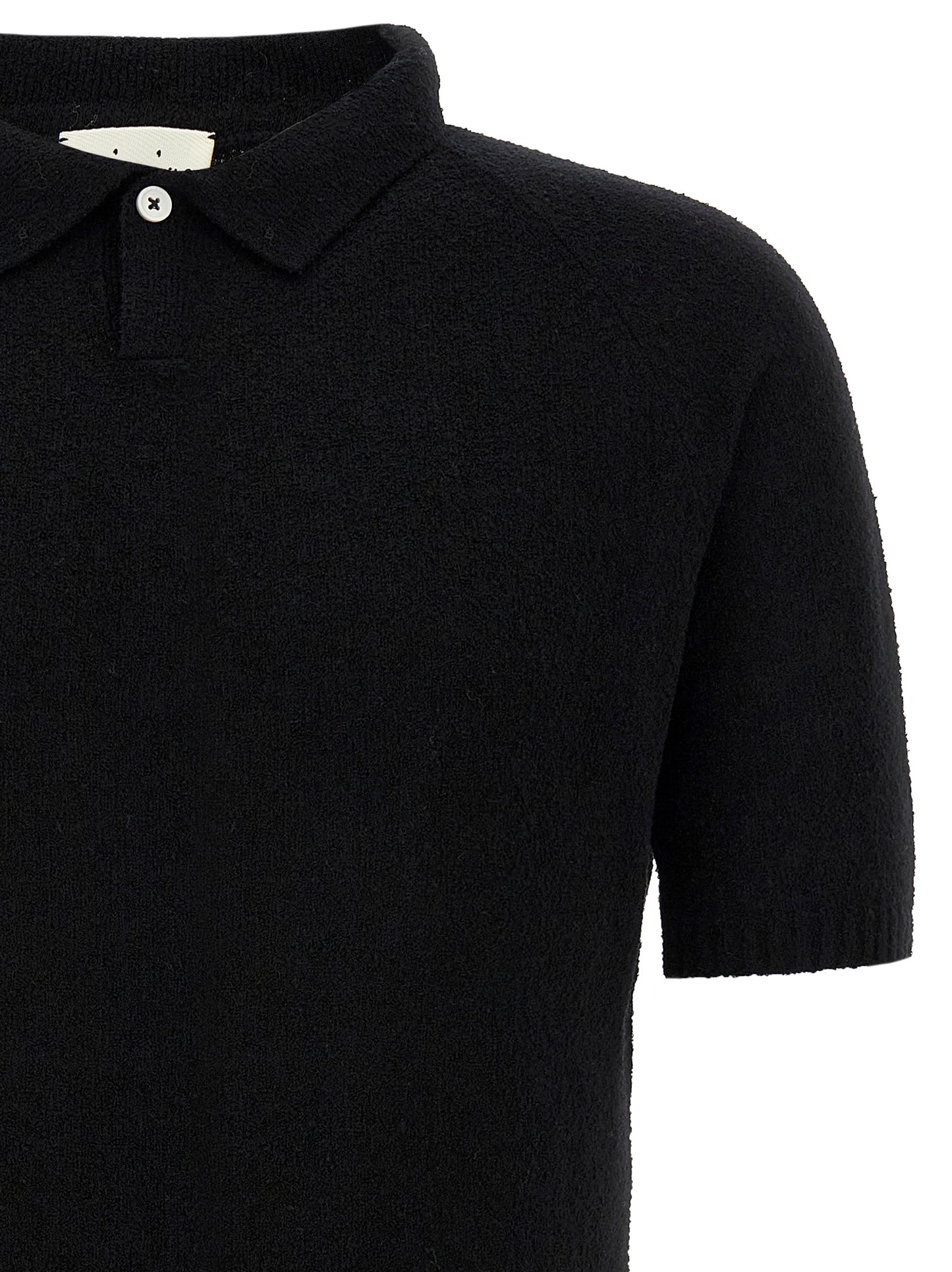 Polo Shirt by MA'RY'YA for men in polyamide modacrylic & cotton black showcases a enviable silhouette, featuring a refined and for a enviable finish.