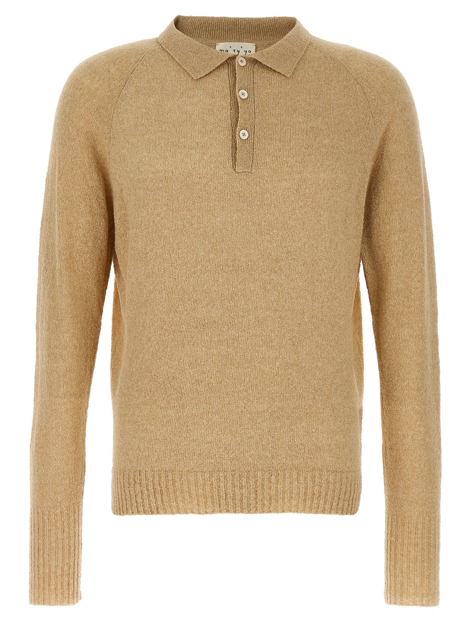 This Polo Shirt by MA'RY'YA for men in polyamide modacrylic & cotton beige presents a flawless silhouette, showcasing flawless detailing and a refined for a truly flawless aesthetic.