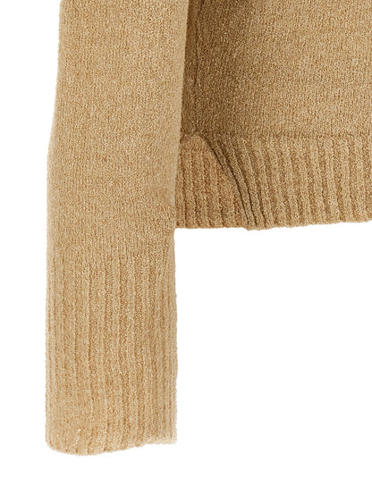 Polo Shirt by MA'RY'YA for men in polyamide modacrylic & cotton beige showcases a enviable silhouette, featuring a refined and for a enviable finish.