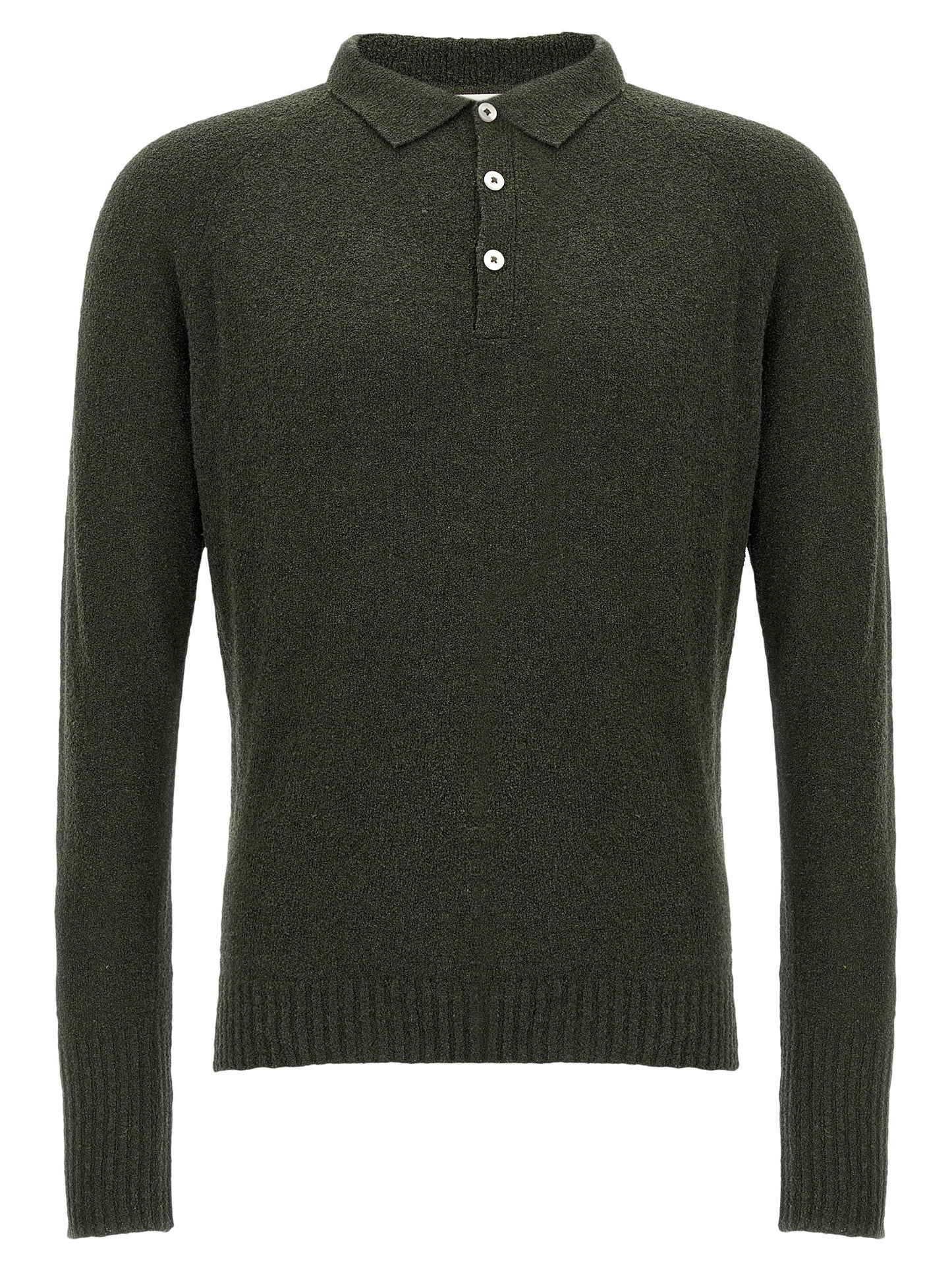Polo Shirt by MA'RY'YA for men in polyamide modacrylic & cotton bicolour & green presents a crisp silhouette, artfully detailed with a crisp and crisp .