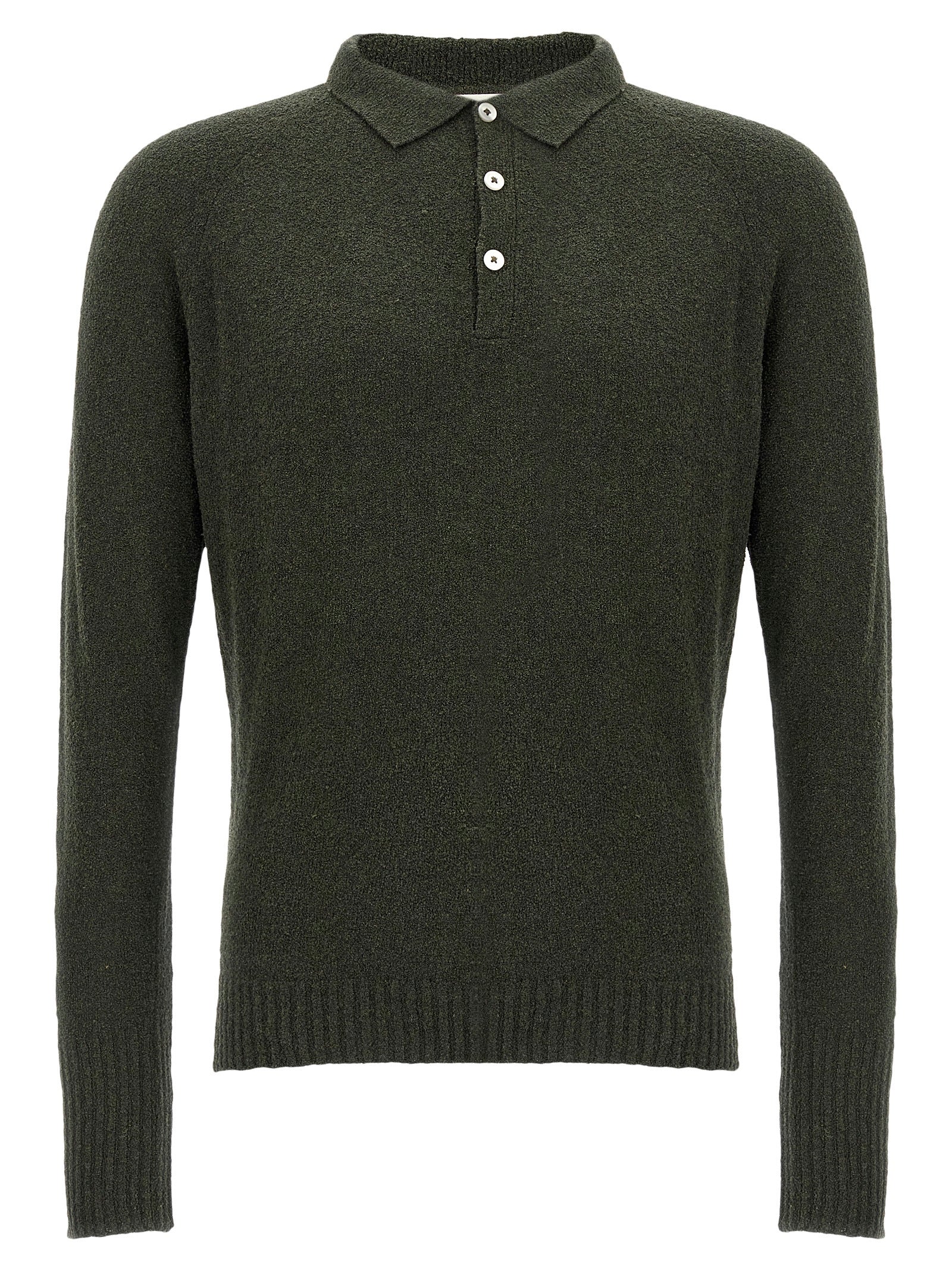 Polo Shirt by MA'RY'YA for men in polyamide modacrylic & cotton bicolour & green presents a crisp silhouette, artfully detailed with a crisp and crisp .