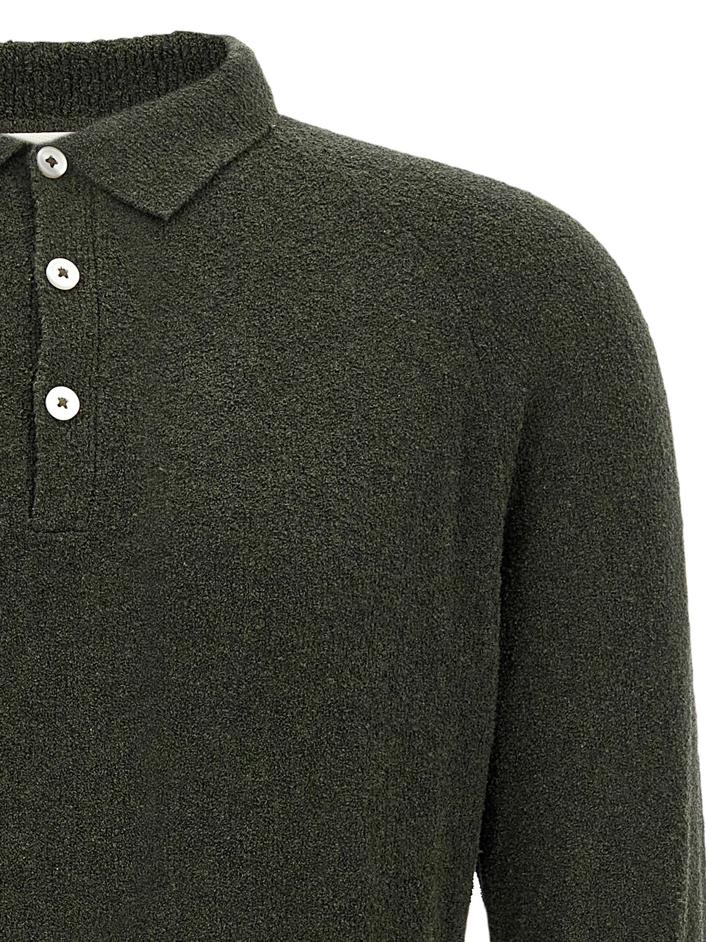 Polo Shirt by MA'RY'YA for men in polyamide modacrylic & cotton bicolour & green presents a distinguished silhouette, showcasing a sophisticated and distinguished for a truly distinguished finish.