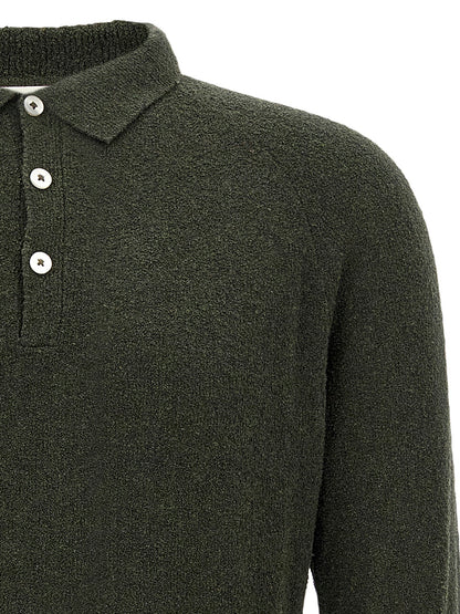 Polo Shirt by MA'RY'YA for men in polyamide modacrylic & cotton bicolour & green presents a distinguished silhouette, showcasing a sophisticated and distinguished for a truly distinguished finish.