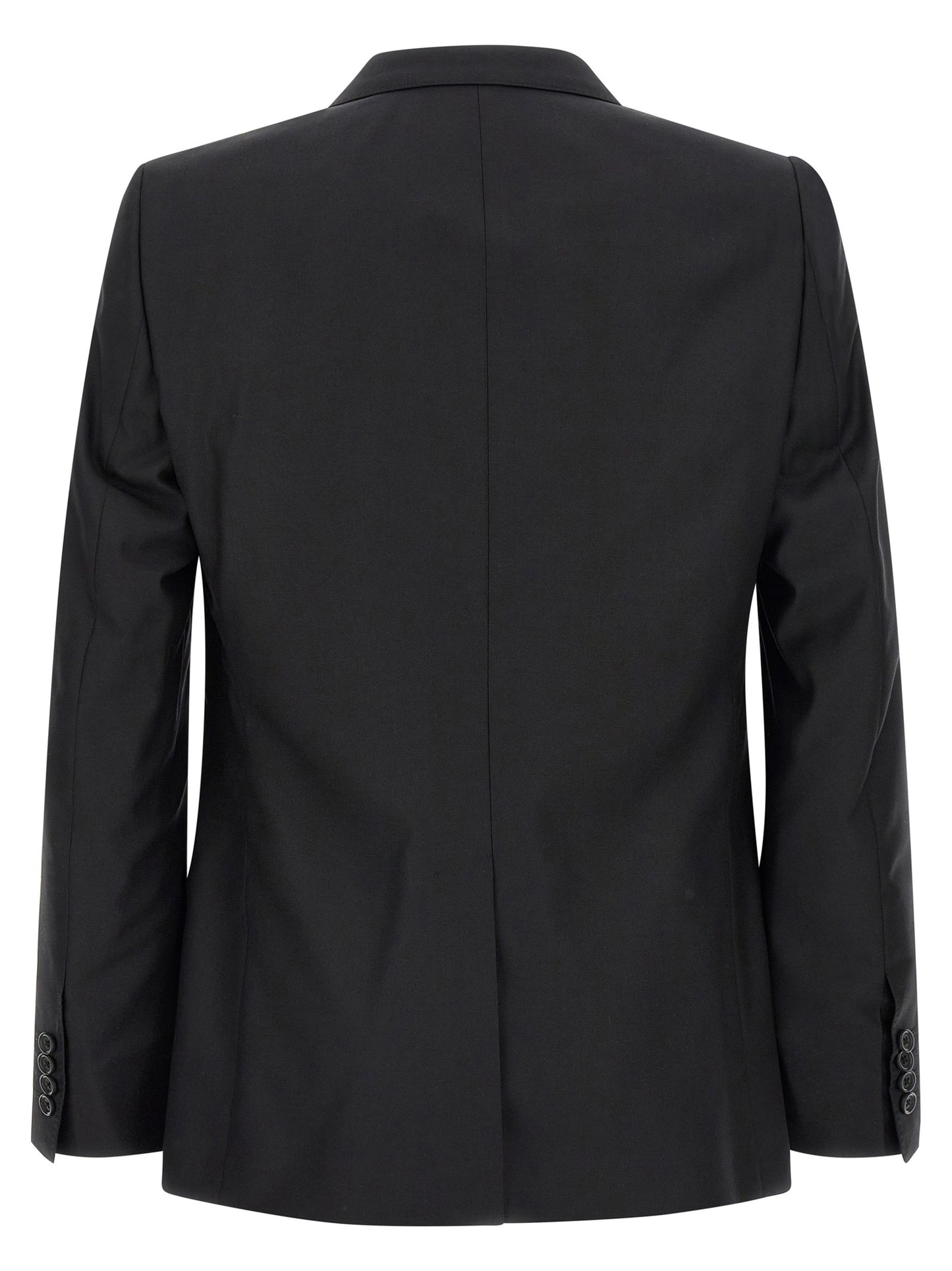 Pant Suit by Dolce & Gabbana for men in virgin wool & silk black presents a sharp silhouette, artfully finished with a sharp and a sophisticated straight-leg for a truly sharp look.