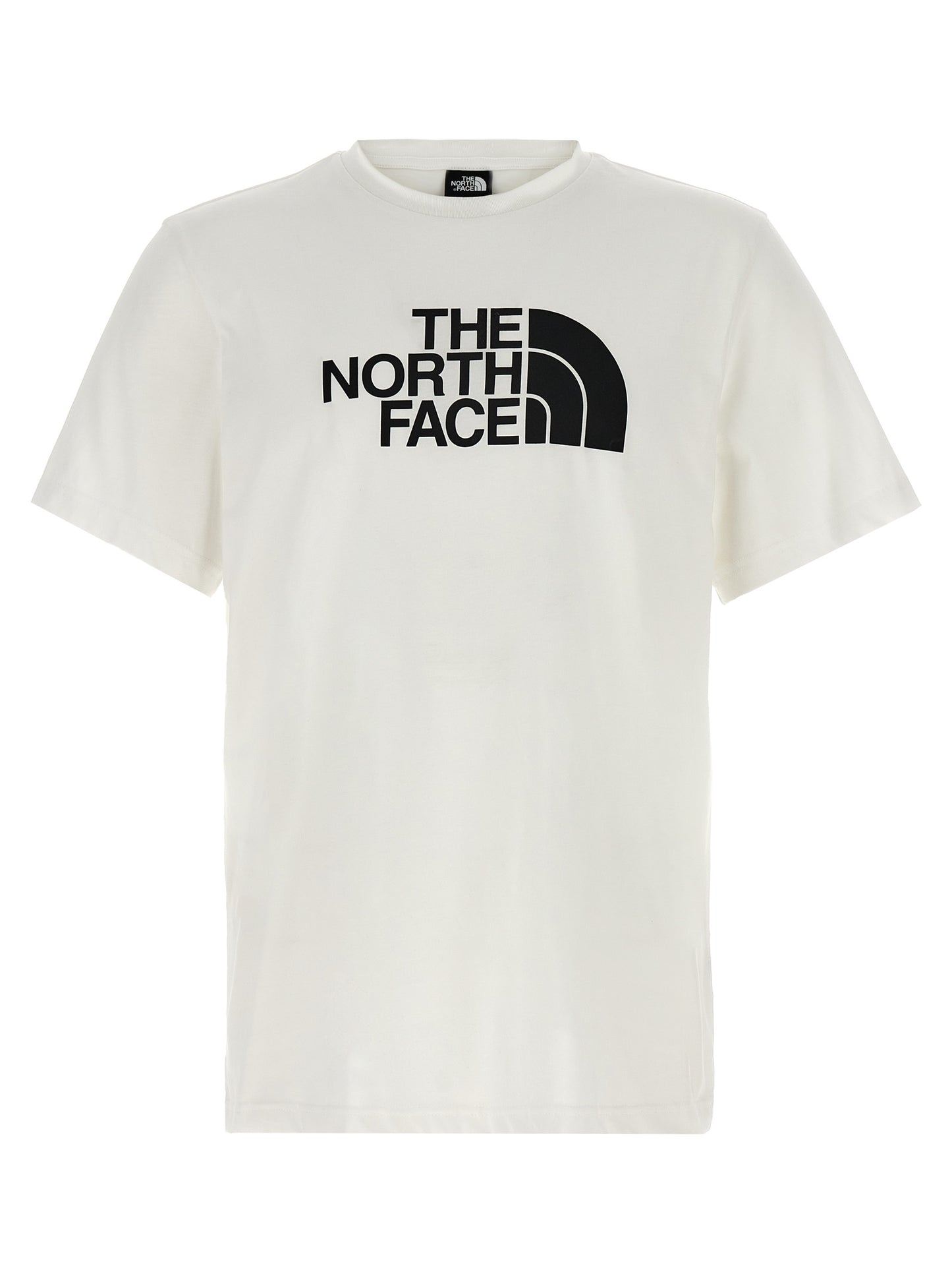 T-Shirt by The North Face for men in cotton polyester white & print features a plush silhouette, showcasing a sophisticated and for a truly plush finish.