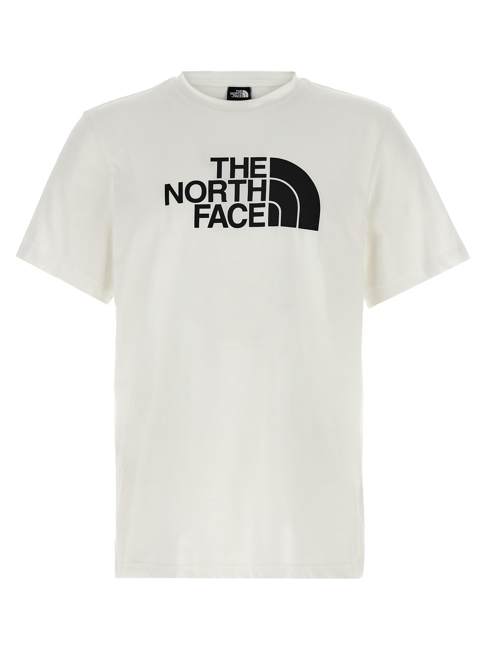 T-Shirt by The North Face for men in cotton polyester white & print features a plush silhouette, showcasing a sophisticated and for a truly plush finish.